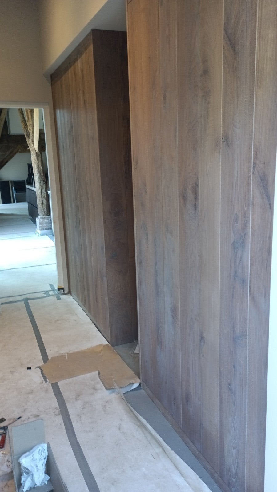 Maatwerk inbouwkast van eikenhout, 200 cm of meer, Ophalen of Verzenden, 200 cm of meer, 50 tot 75 cm