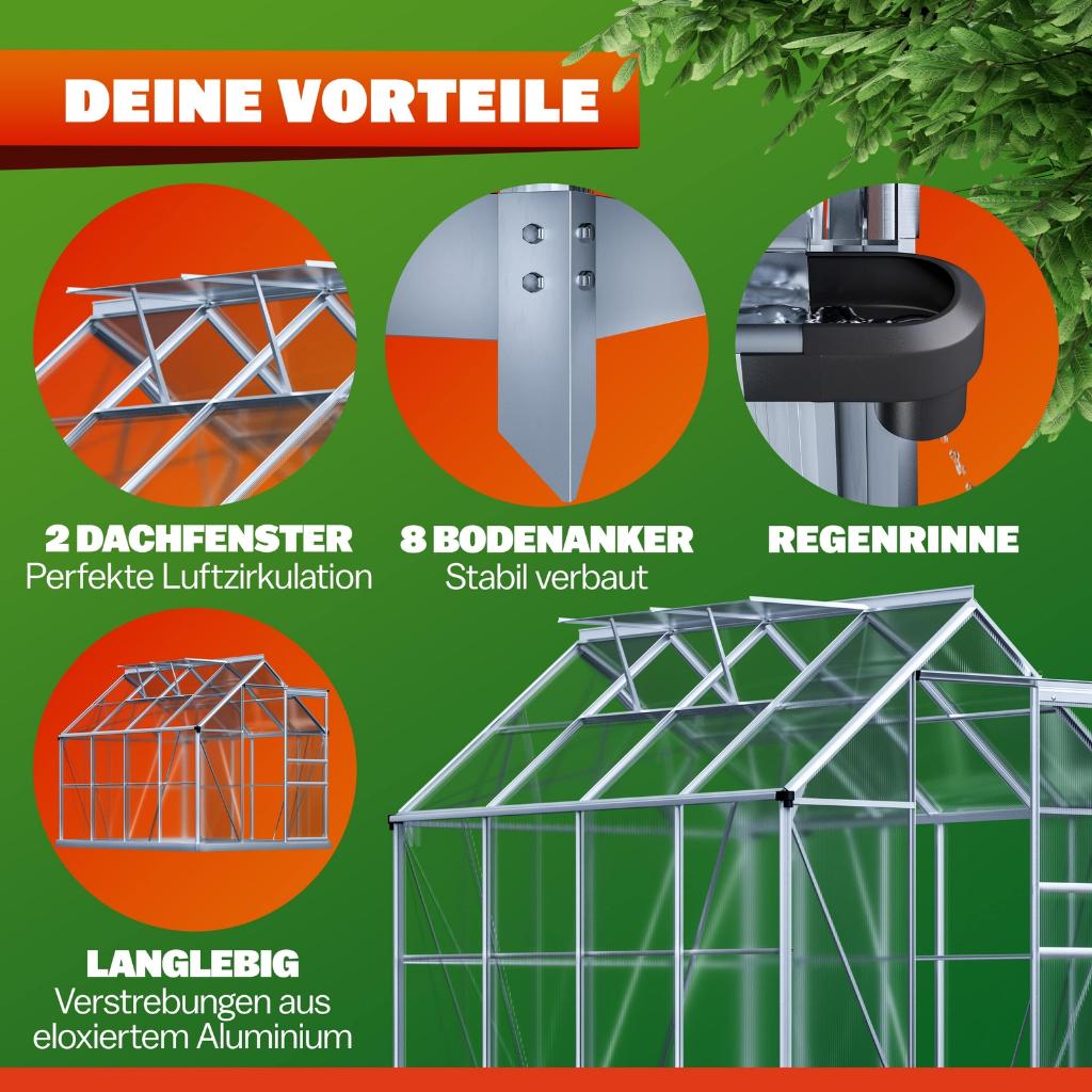 Tuinkas groentenkas hobbykas kweekkas aluminium GRATIS BZRGD, Polycarbonaat, Verzenden, Nvt, Aluminium