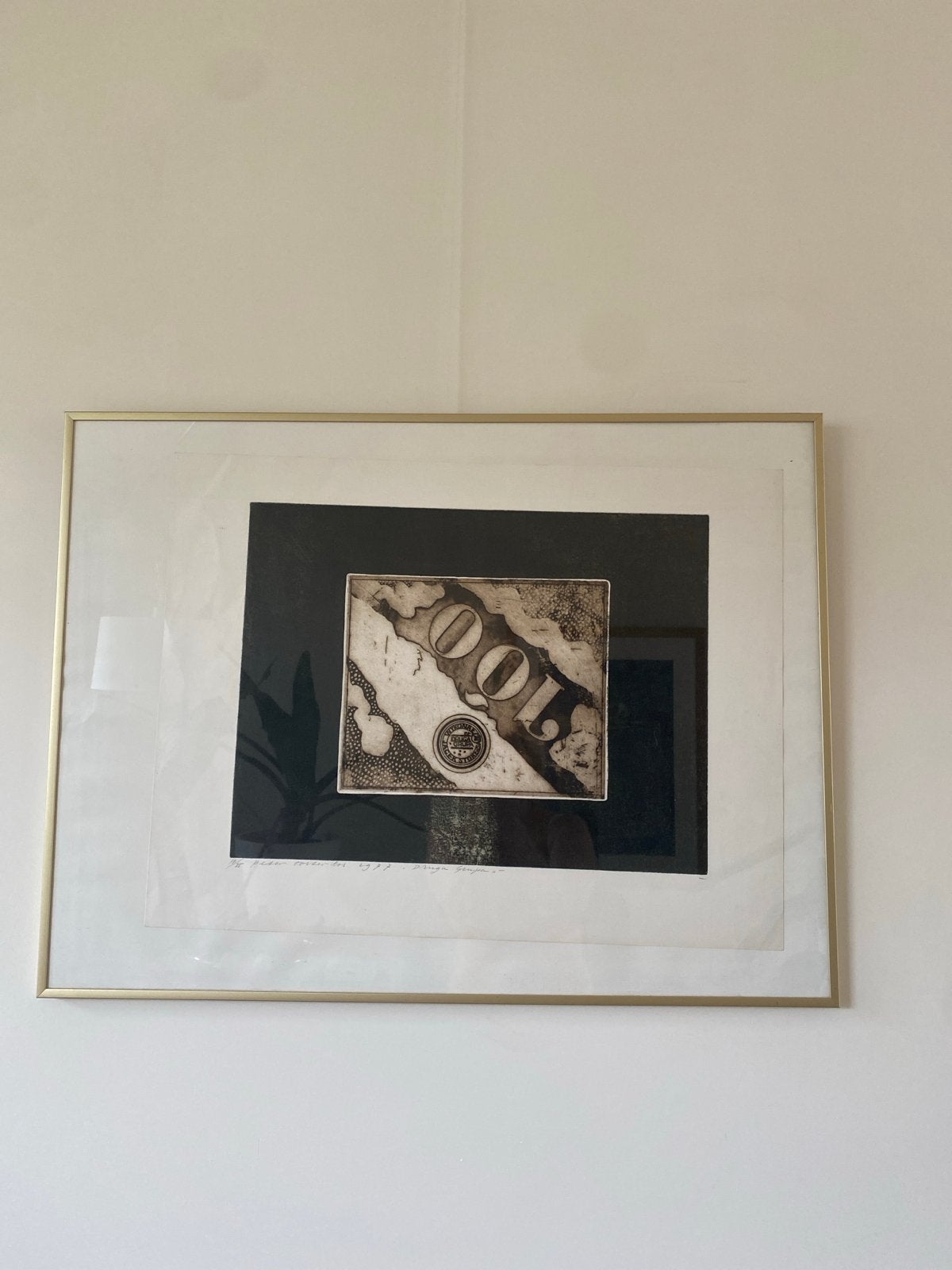 Gesigneerde ets van Peter Oosterbos, 1977, (nr. 18 van 25), Ophalen, Dagelijks leven, 65 cm, 50 cm