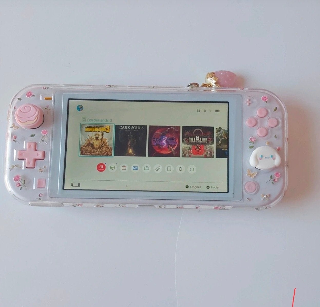 Nieuwe Nintendo Switch Lite - Wit & Roze Bloemen Design, Spelcomputers en Games, Ophalen of Verzenden, Roze of Coral, Nieuw, Met beschermhoes of tas