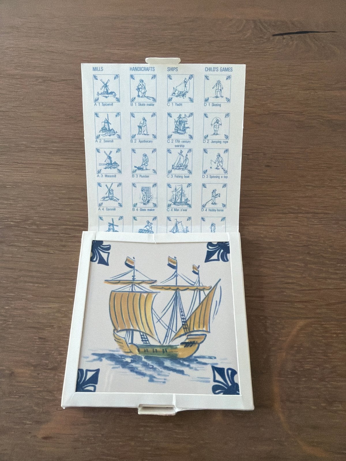 KLM Business Class delfs blauw tegel/ onderzetter/  schip, Verzamelen, KLM Huisjes, Ophalen of Verzenden, Nieuw