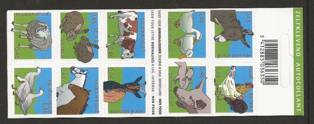 Belgie, boekje Boerderijdieren no Mi 3529/3538, postfris, Ophalen of Verzenden, Postfris