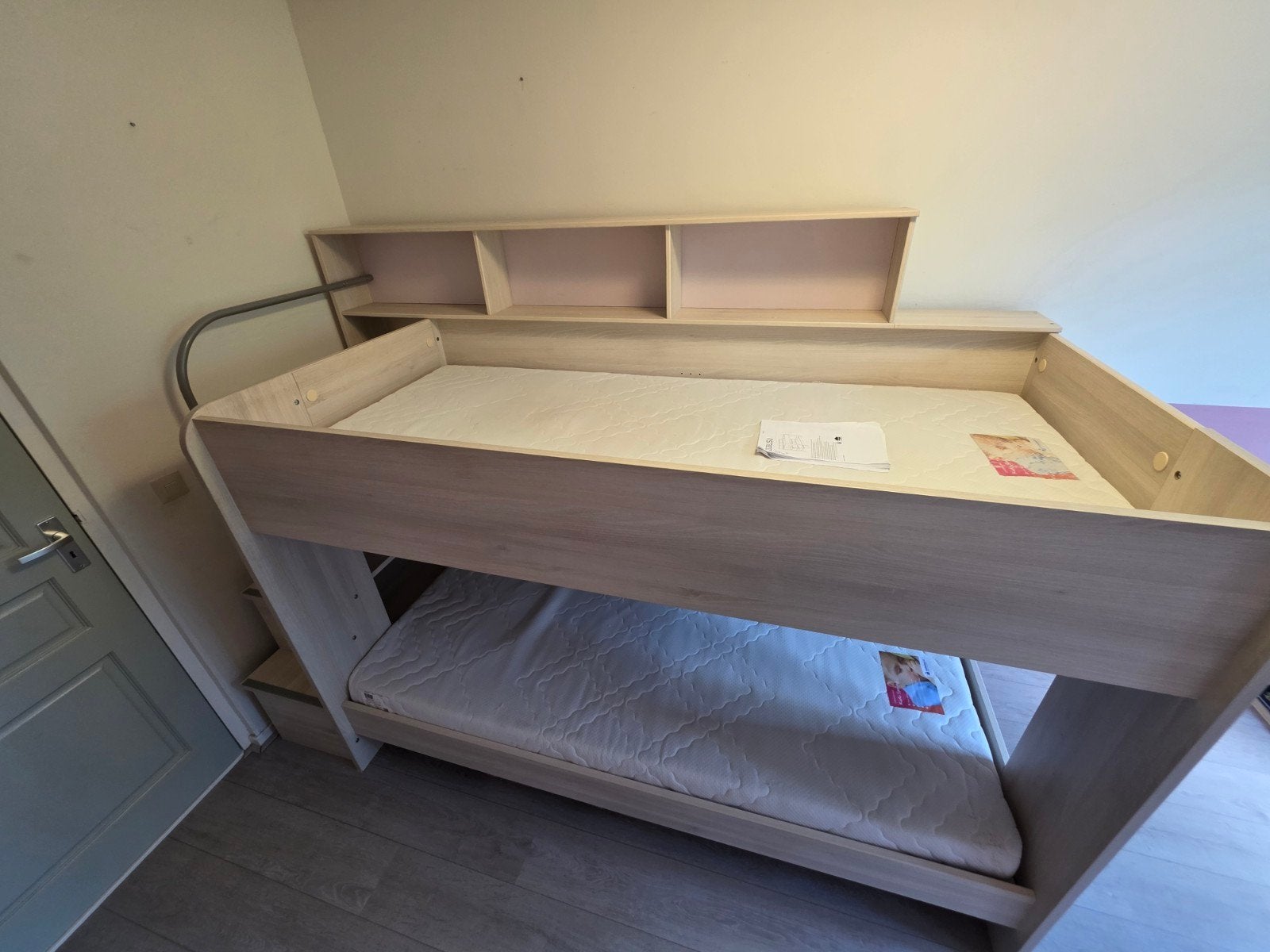 Stapelbed met trap, Ophalen, Gebruikt, 90 cm, 160 tot 180 cm