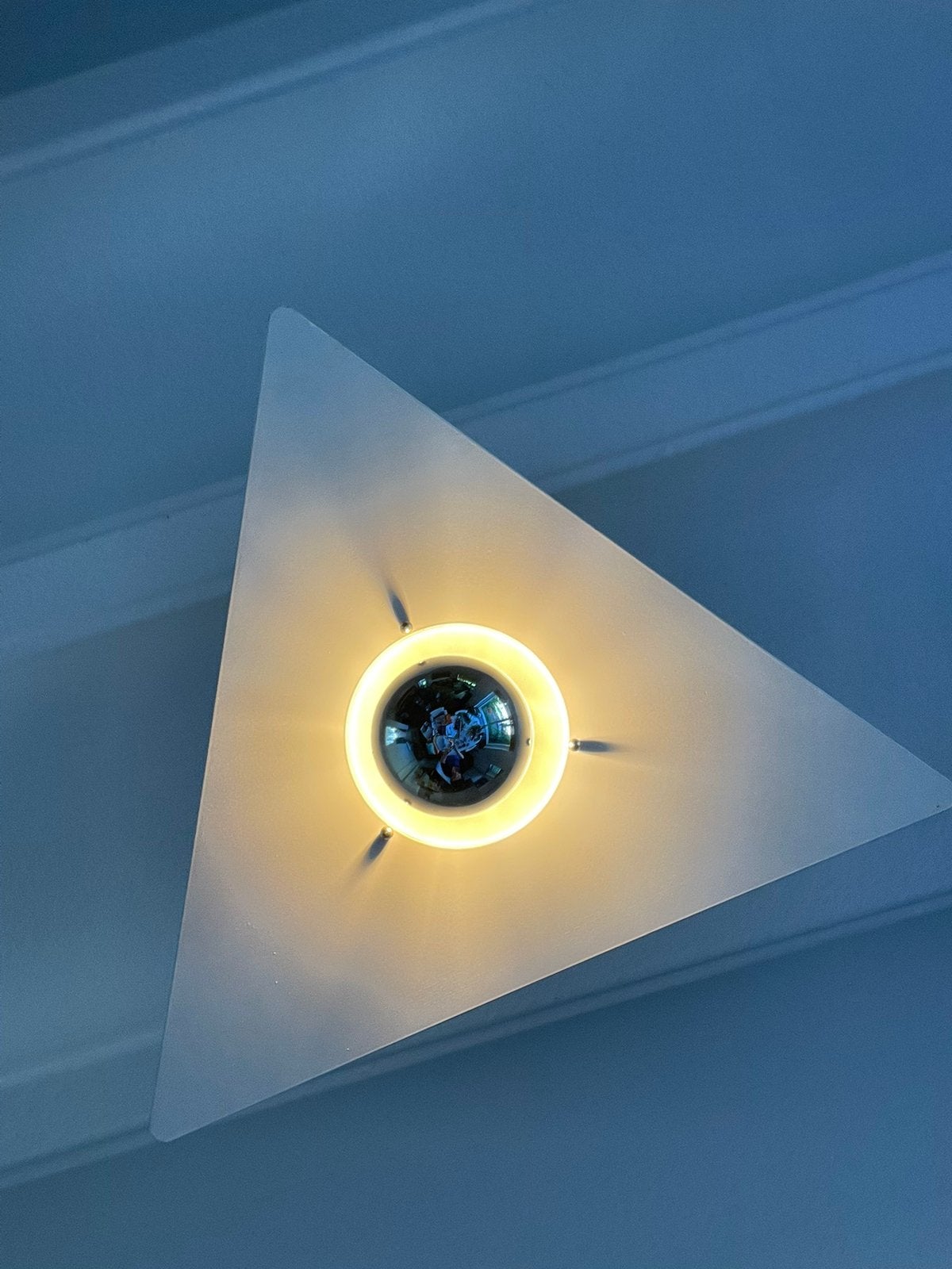 Zeldzame Vintage Driehoek Hanglamp DL Lampen Holland, Ophalen of Verzenden, Gebruikt, Metaal