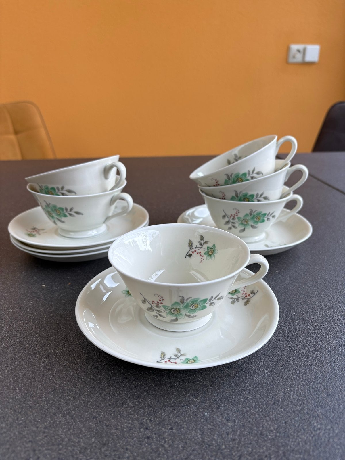 Vintage Mosa Maastricht theekopjes met schotels - set van 6, Ophalen