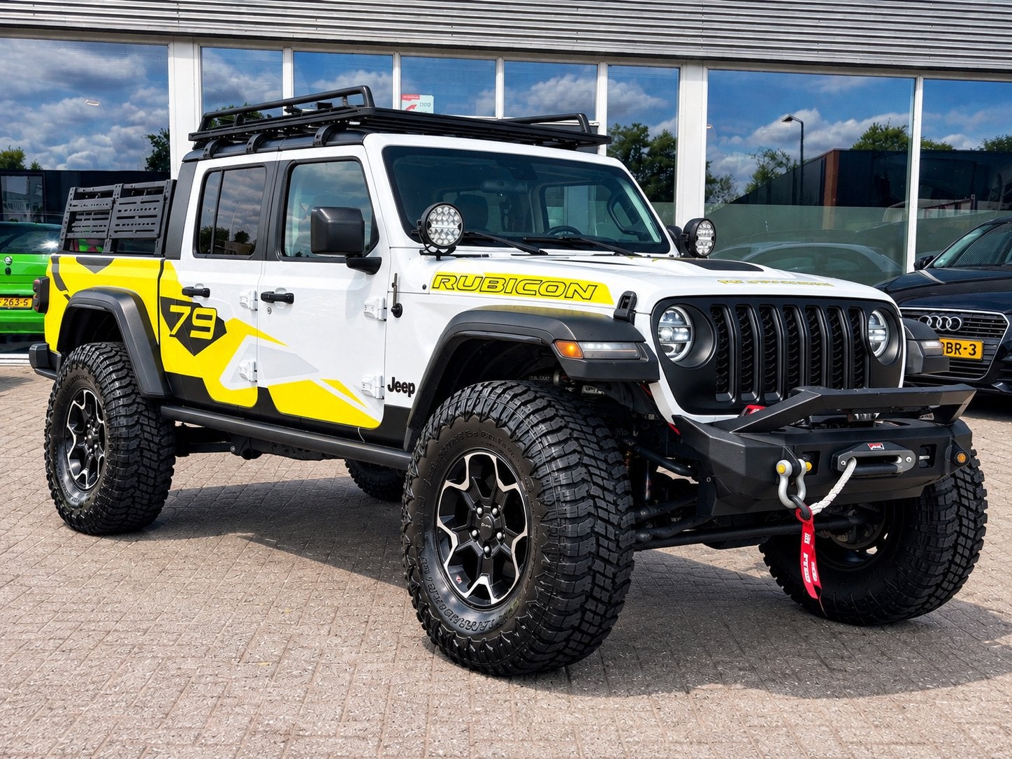 JEEP GLADIATOR 3.6 V6 RUBICON TRAIL RATED|LPG|FALCON|MARGE!!, Stof, Zwart, Wit, 2650 kg