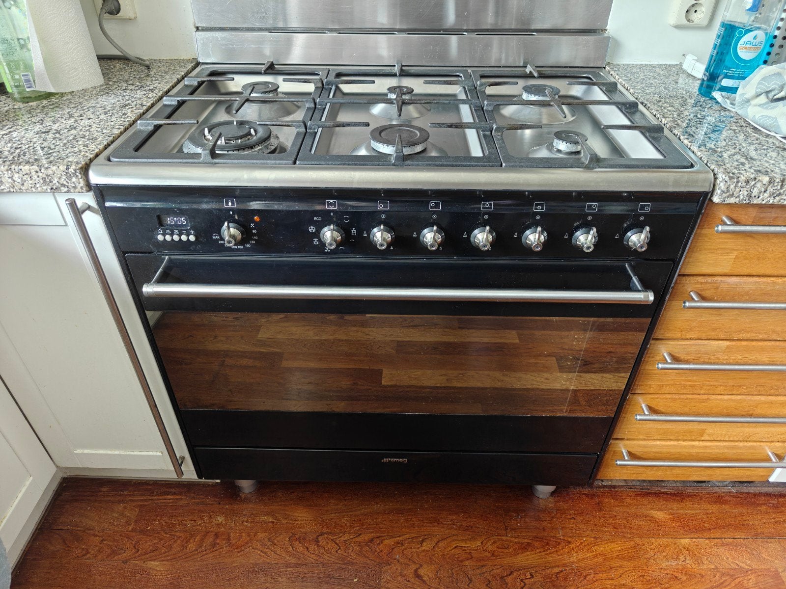 Smeg SNL916MFN9 - fornuis met oven., Ophalen, 60 cm of meer, Gas, Vrijstaand