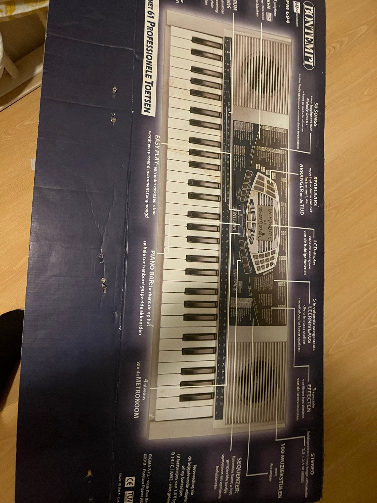 Bontempi PM 694 Keyboard met 61 Professionele Toetsen, Muziek en Instrumenten, Ophalen, Gebruikt, 61 toetsen, Overige merken