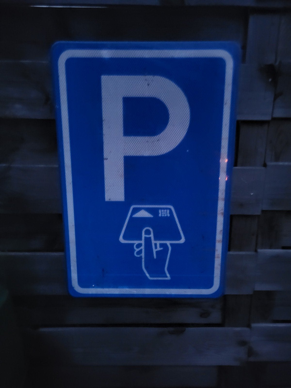Parkeerbord met betaalautomaat symbool, Ophalen of Verzenden, Gebruikt