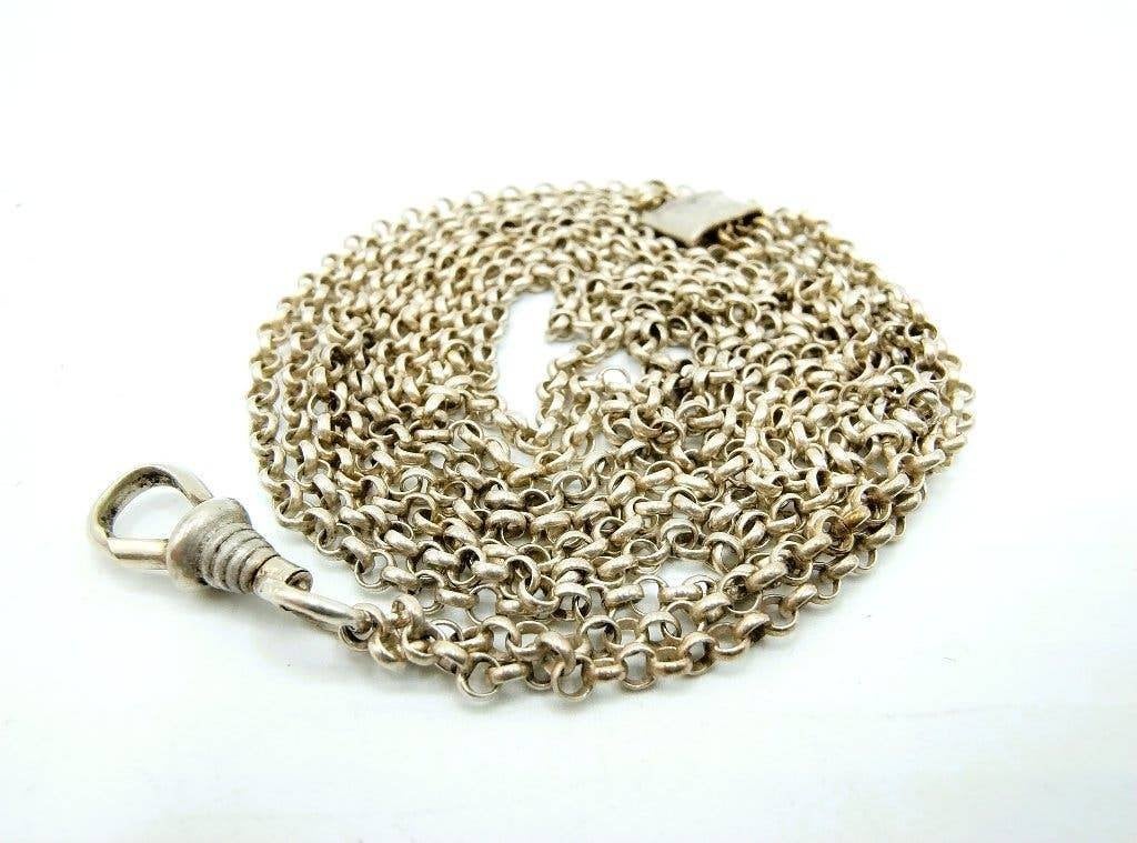 Zilveren horlogeketting, 72,5 cm, Verzenden, Zilver, Ring