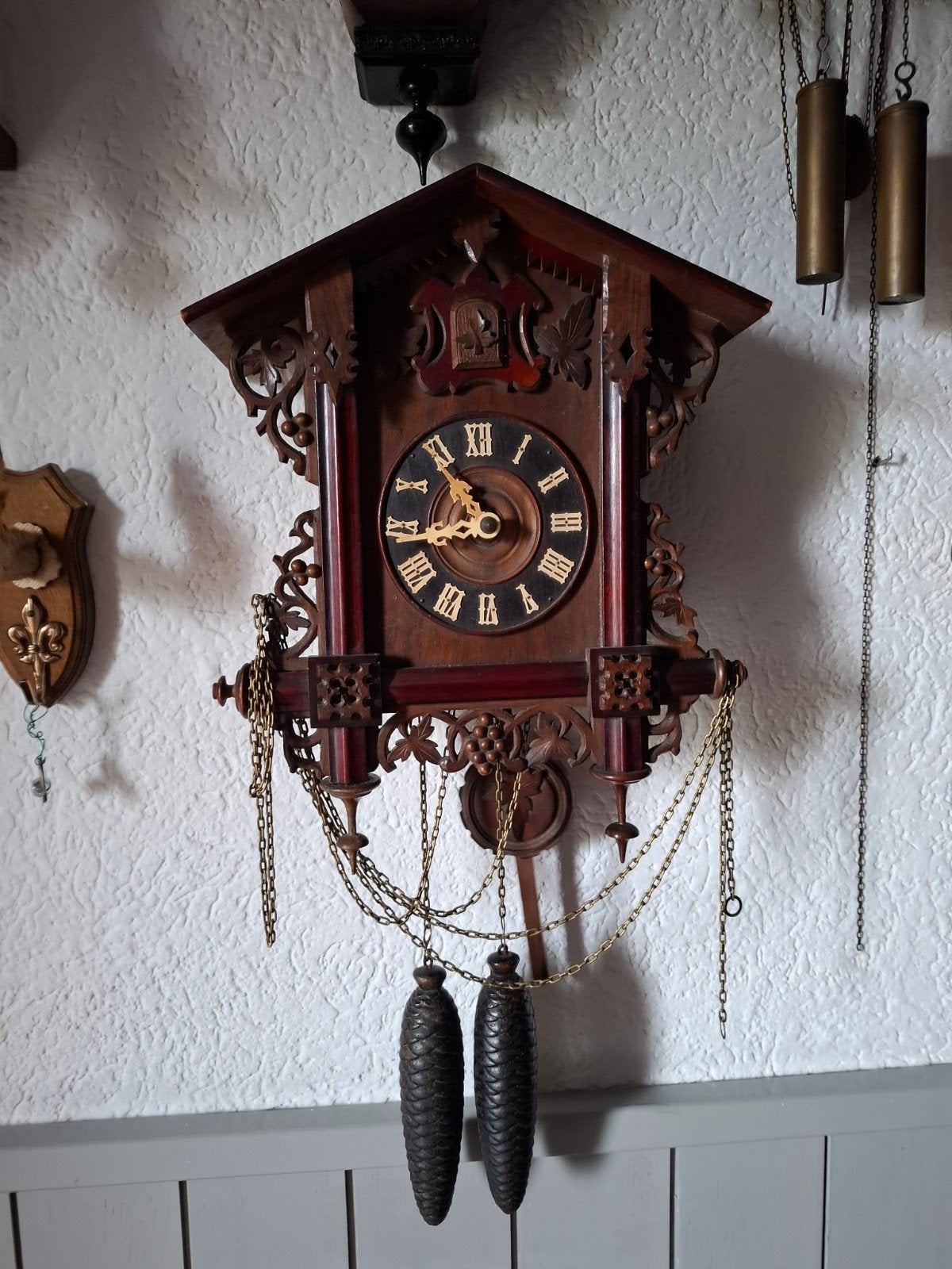 Antieke Koekoeksklok - Handgesneden Hout, Ophalen of Verzenden
