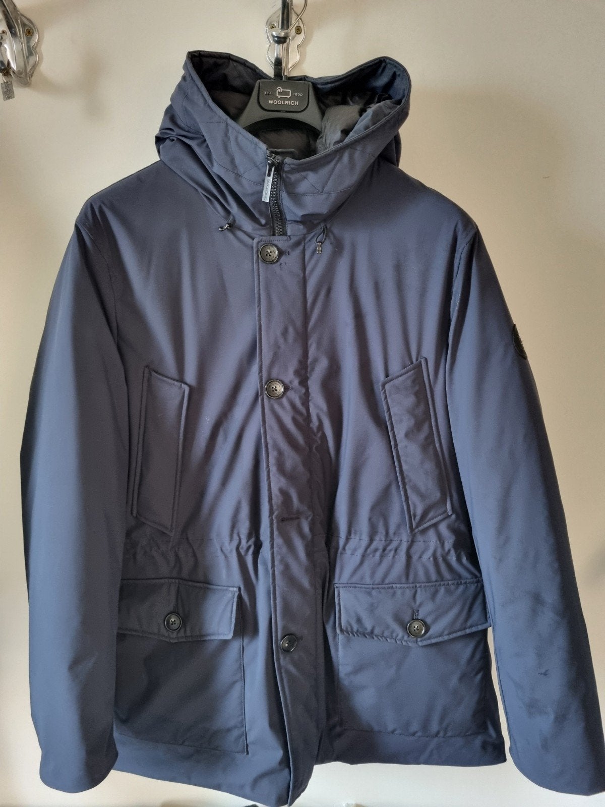 Woolrich Heren Parka - Donkerblauw - Maat XXL, Ophalen, Blauw, Overige maten, Zo goed als nieuw