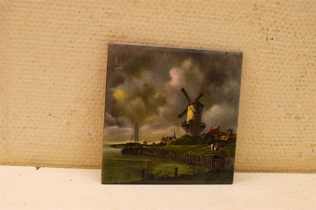 wandtegel met prent van een molen 47985, Ophalen of Verzenden, Gebruikt