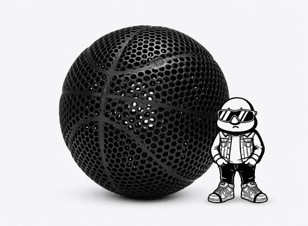 3D-geprinte Airless Basketball – uniek design/hype, Sport en Fitness, Basketbal, Nieuw, Bal, Ophalen of Verzenden
