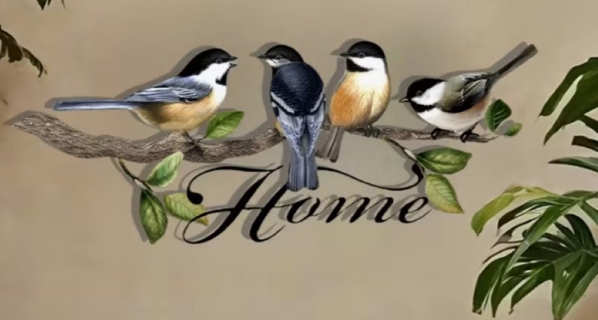 Boom/Muurdecoratie Vogeltjes Home metaal, Ophalen of Verzenden, Nieuw