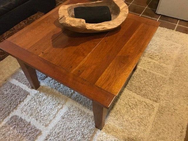 Salon tafel salontafel kersen hout houten, Ophalen, Gebruikt, 50 tot 100 cm, Vierkant