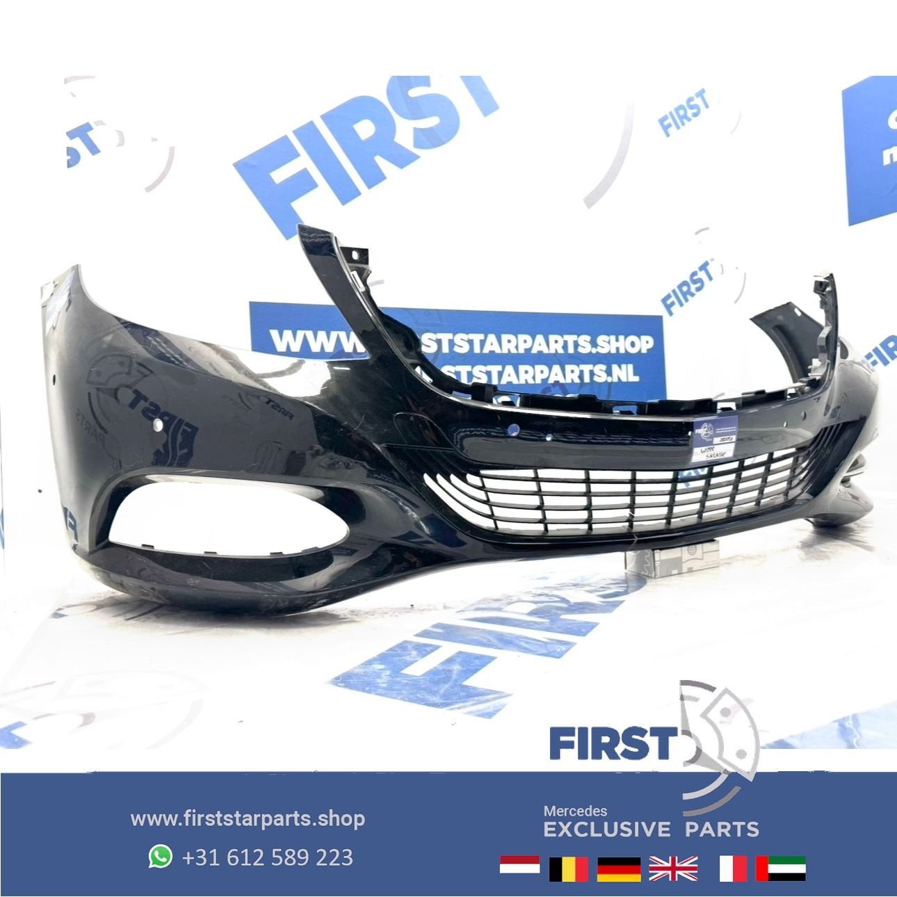 W222 BUMPER S KLASSE VOORBUMPER ZWART WIT GRIJS FACELIFT ori, Gebruikt, -, Voor, Ophalen of Verzenden