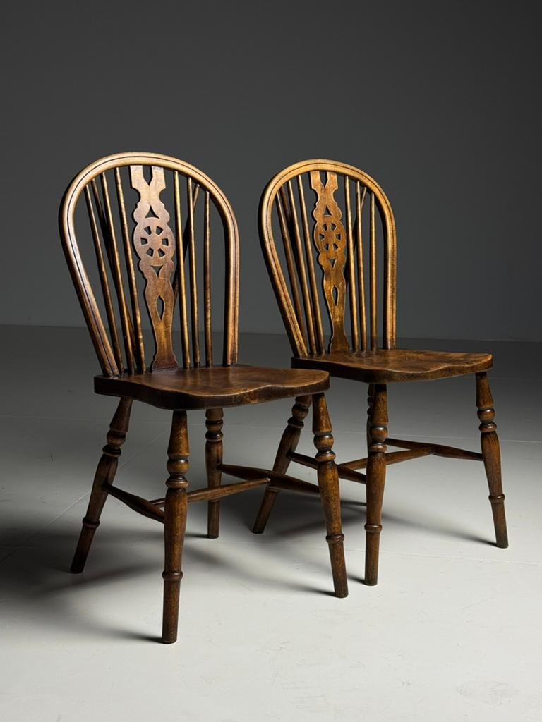 Set van 2 Windsor stoelen antiek, Ophalen, Zo goed als nieuw, Bruin, Vijf, Zes of meer stoelen