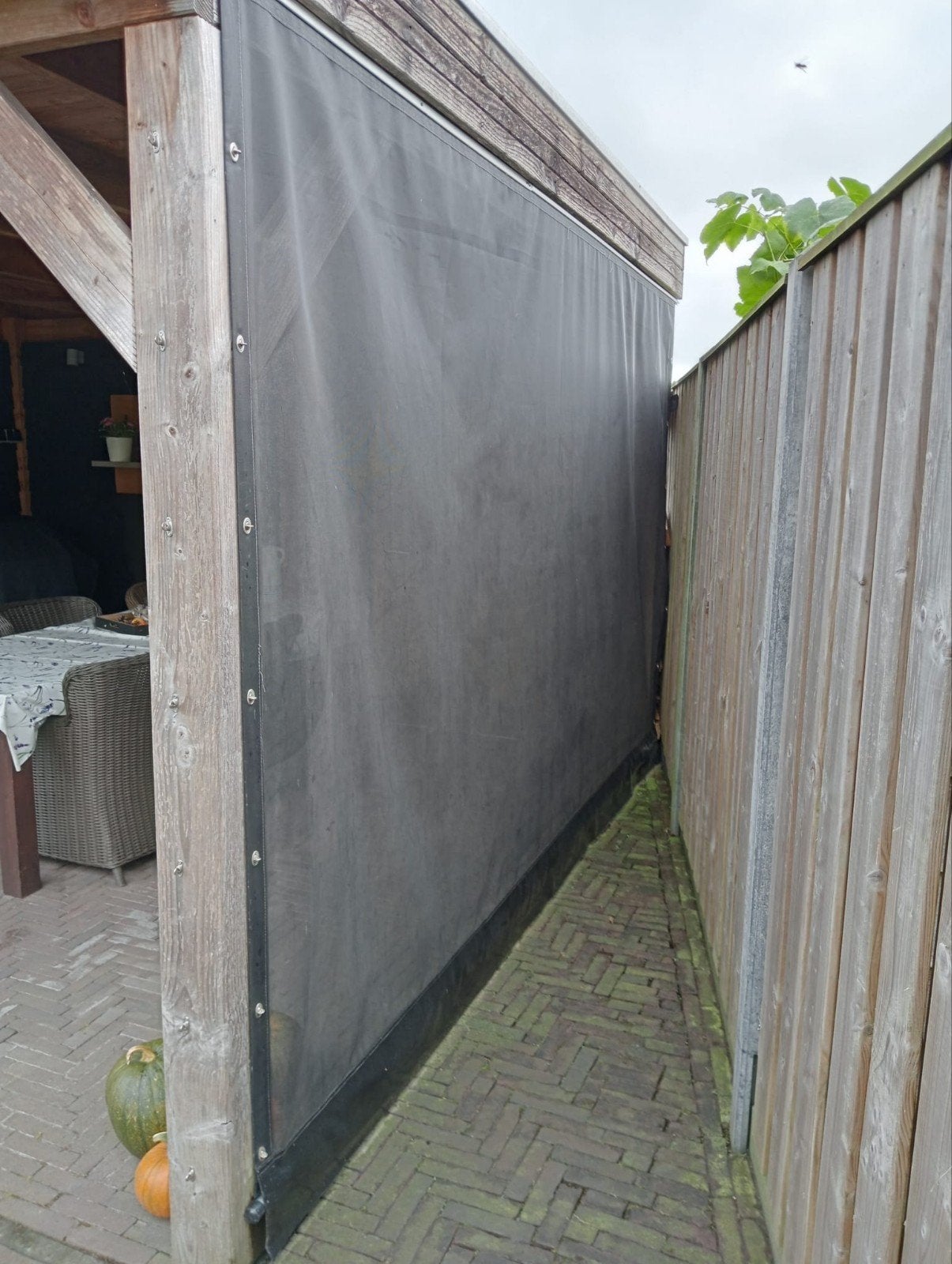 Zwart Screen voor Terrasoverkapping of Veranda, Gebruikt, Ophalen of Verzenden, 150 tot 300 cm, 250 cm tot 450 cm