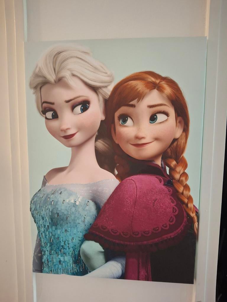 2 Frozen Elsa & Anna Canvas Schilderijen 70x50, Ophalen of Verzenden, Zo goed als nieuw, 50 tot 75 cm, Schilderij