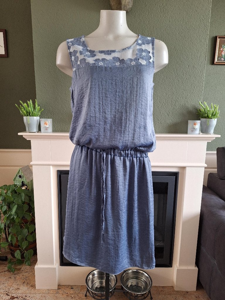Senso blauw lieflijk jurk jurkje 38, Maat 38/40 (M), Senso, Zo goed als nieuw, Knielengte