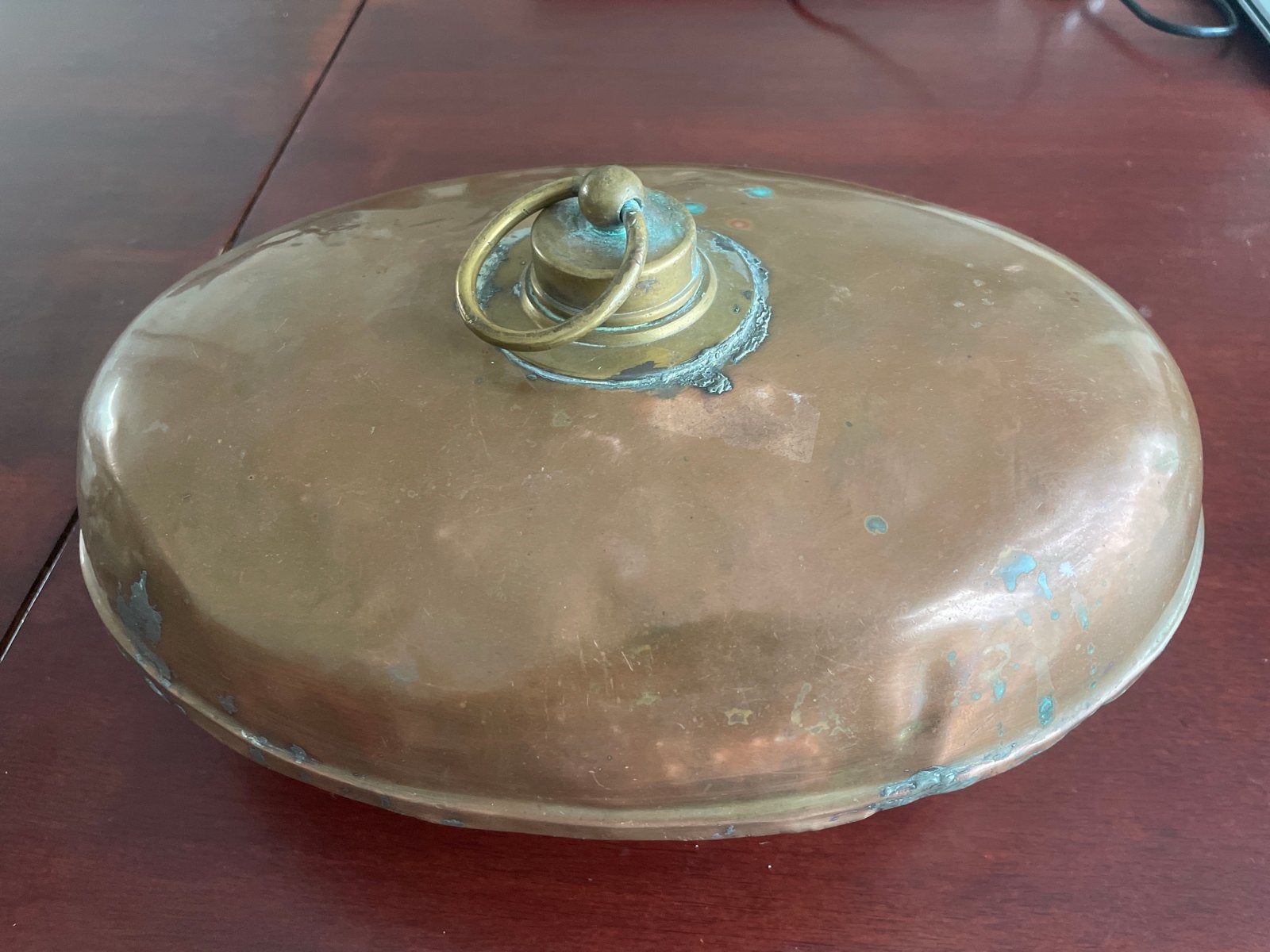 Antieke Ovale Koperen Waterkruik / Bedkruik, Ophalen of Verzenden, Koper