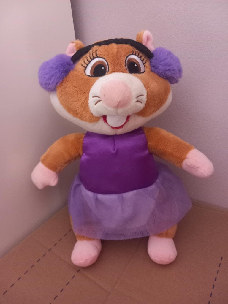 AH Hamster Meisje Paars Jurkje en Oorwarmers, Hamster, Ophalen of Verzenden, Zo goed als nieuw, Albert Heijn