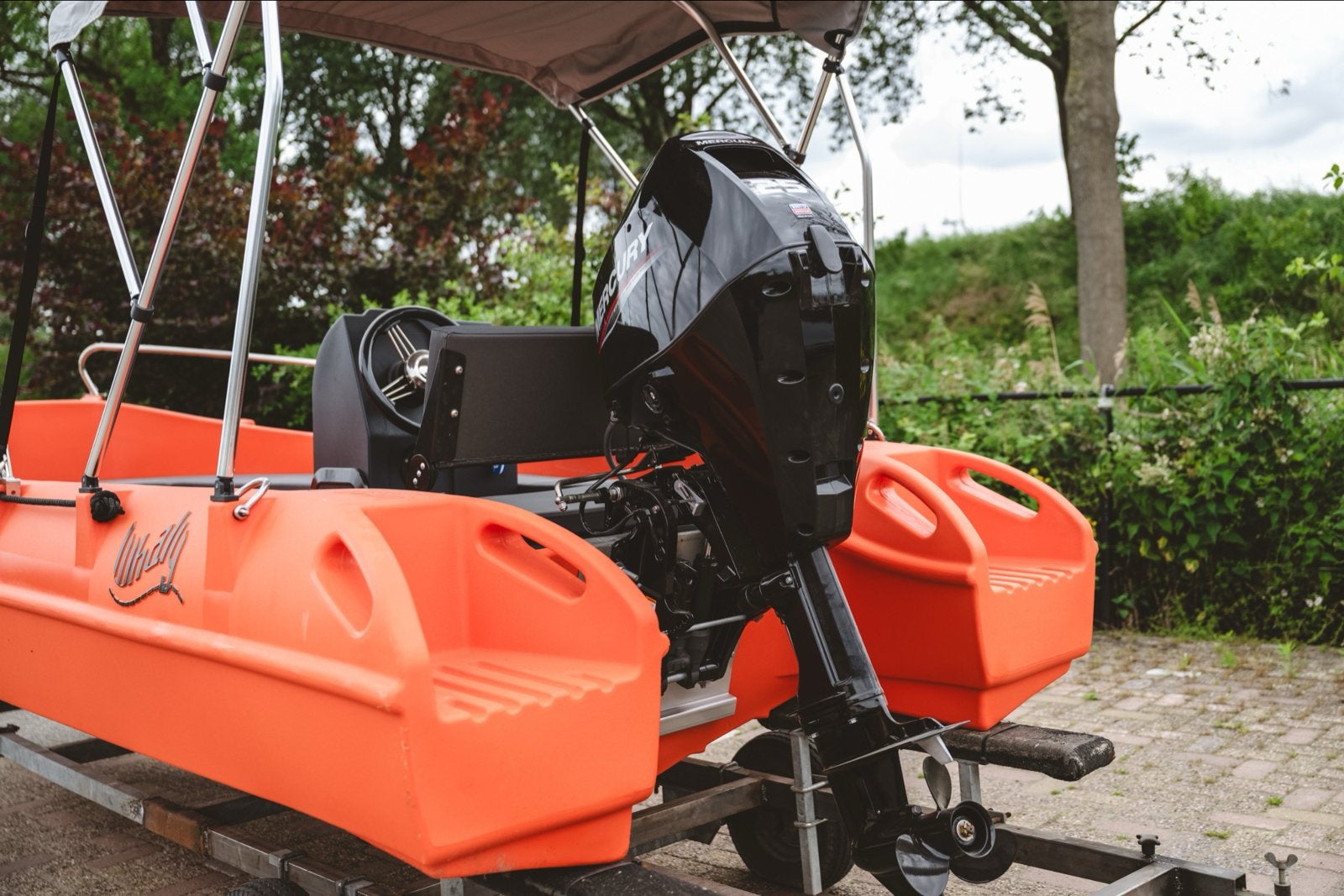 Whaly 435 Motorboot met Mercury 25 PK Buitenboord, Watersport en Boten, Motorboten en Motorjachten, Zo goed als nieuw, Polyester
