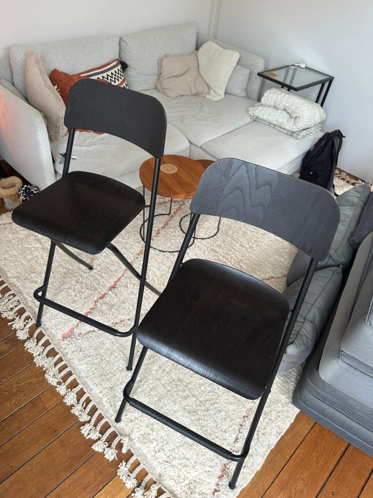 2x Ikea barkruk Franklin, Ophalen, Gebruikt, Twee, Zwart