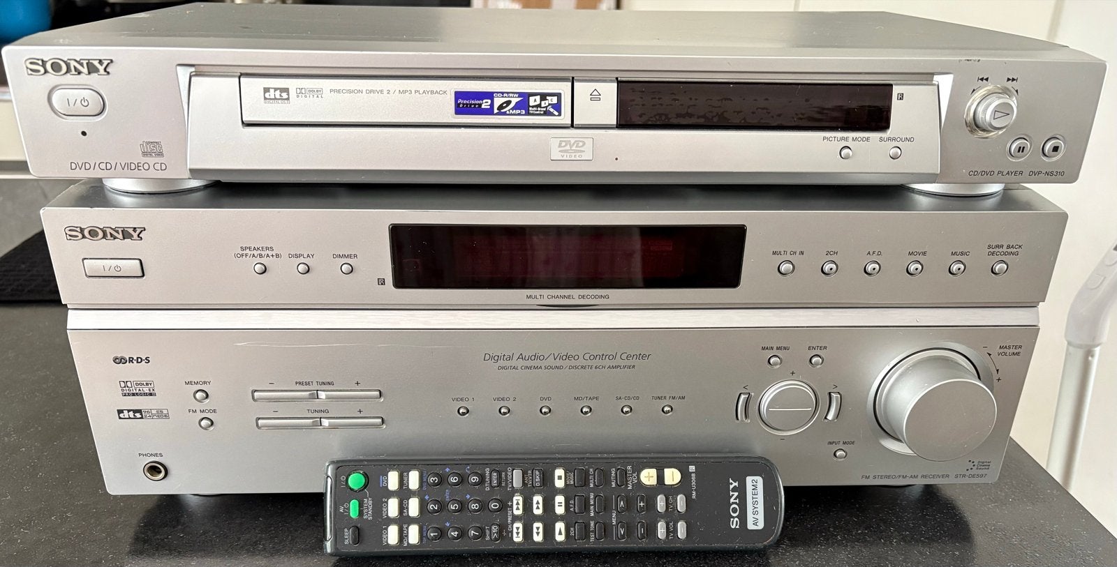 Sony DVP-NS310 DVD/CD-speler met STR-DE597 Receiver, Ophalen, Sony, Dvd-speler, Gebruikt