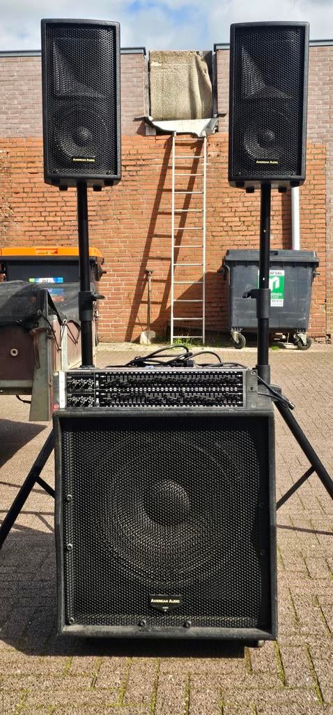 Complete American Audio PA-set: subwoofer, topkasten, mixer, Ophalen of Verzenden
