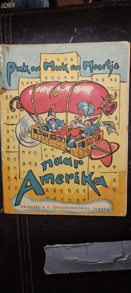 Puk en Muk en Moortje naar Amerika - Vintage Kinderboek, Boeken, Ophalen of Verzenden, Gelezen, Onbekend, Fictie algemeen
