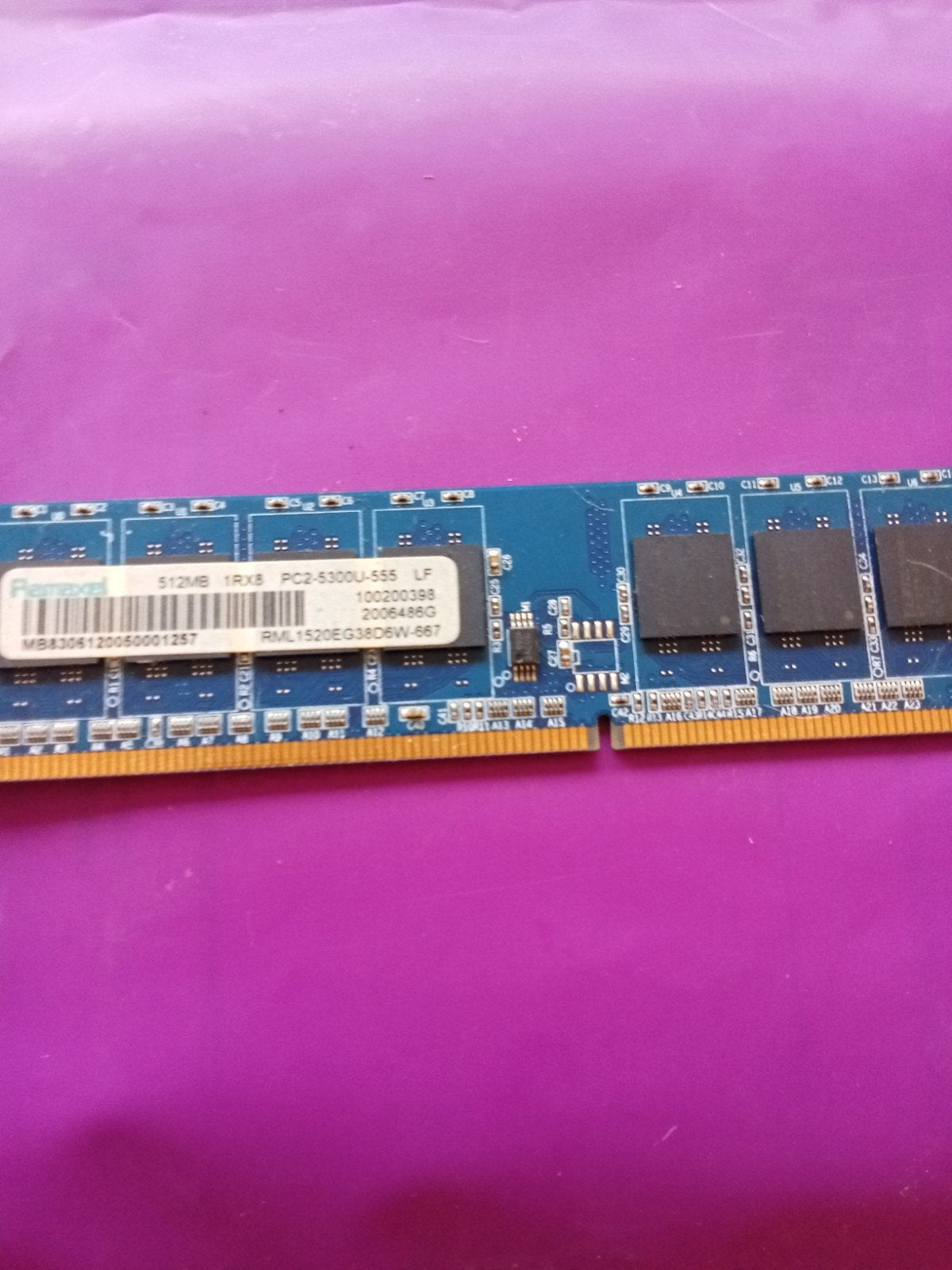 512MB PC2-5300U-555 LF DDR2 RAM Geheugenmodule, Computers en Software, RAM geheugen, Gebruikt, Desktop, 1 GB of minder, DDR2, Ophalen of Verzenden