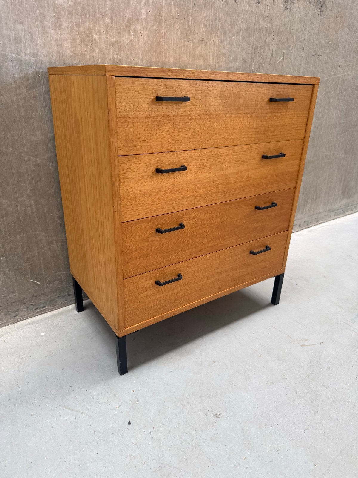Vintage Jaren 60 Simpla Lux Ladekast, Huis en Inrichting, Kasten | Ladekasten, Gebruikt, Minder dan 100 cm, 50 tot 100 cm, 25 tot 50 cm