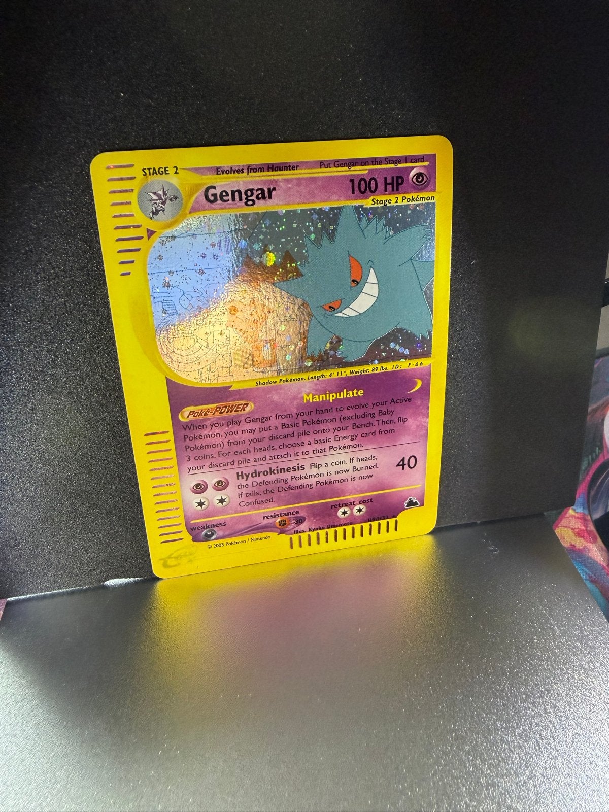 Gengar Pokémon Kaart - Holo Foil - Stage 2 - 100 HP, Ophalen of Verzenden, Gebruikt, Losse kaart, Foil