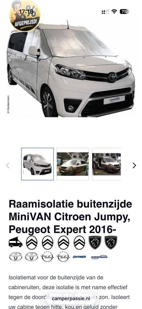 Raamisolatie buitenkant  Citroen Jumpy Peugeot Expert, Ophalen of Verzenden, Gebruikt