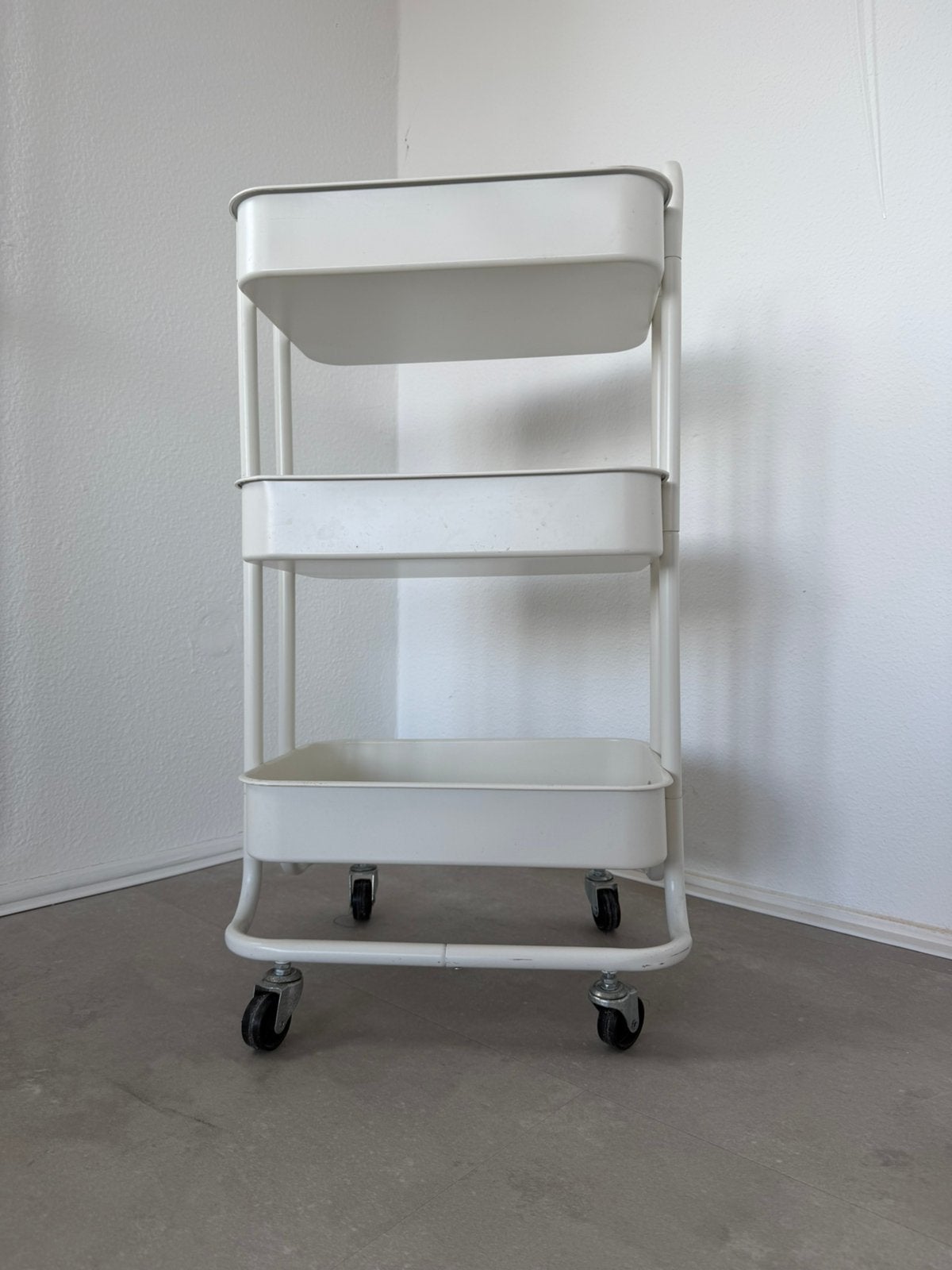 Multifunctionele Industriële Trolley - Wit Metaal, Ophalen, Gebruikt