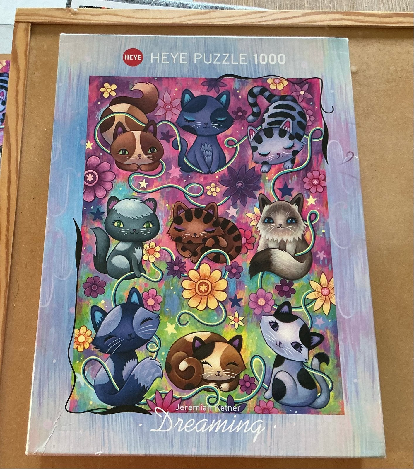 Heye Legpuzzel 1000 stukjes - Dreaming Katten, Ophalen of Verzenden, 500 t/m 1500 stukjes, Zo goed als nieuw, Legpuzzel