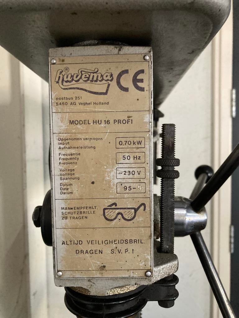 Huvema kolomboormachine HU 16 PROFI, Doe-het-zelf en Verbouw, Ophalen, Gebruikt, 600 watt of meer, Kolomboormachine