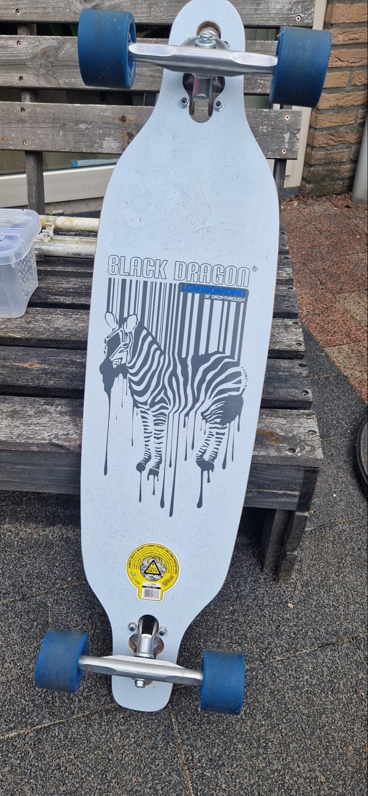 Black Dragon Longboard 36" Drop-Through Zebra, Ophalen, Gebruikt, Skateboard, Longboard