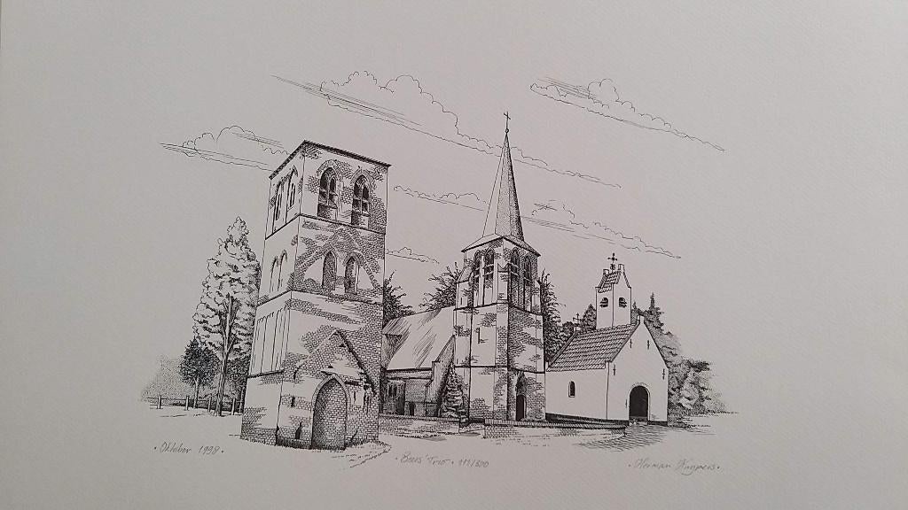 Pentekening Oost-, West- en Middelbeers, Antiek en Kunst, Ophalen