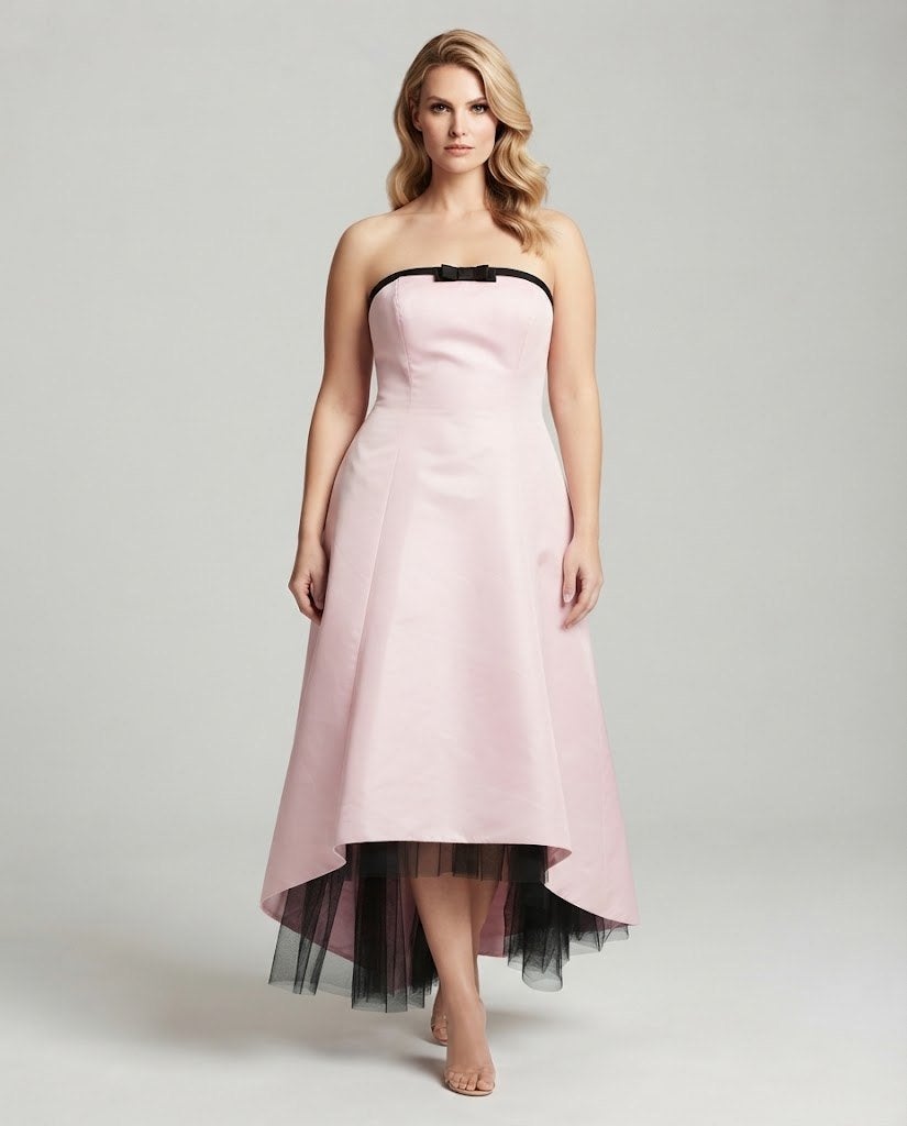 Roze cocktailjurk met zwarte strik en tule, maat XL, Fiesta, Maat 42/44 (L), Cocktailjurk, Ophalen of Verzenden