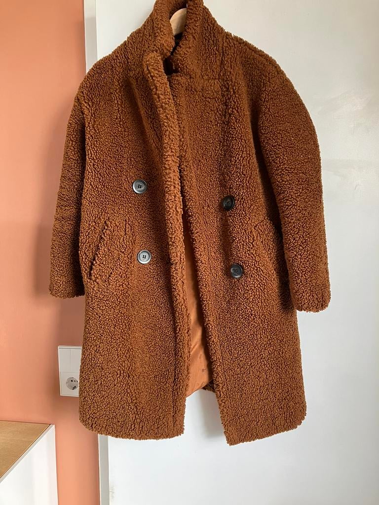 Bruine teddy jas XS valt als S /'M, Ophalen of Verzenden, Zo goed als nieuw, Maat 36 (S), Bruin