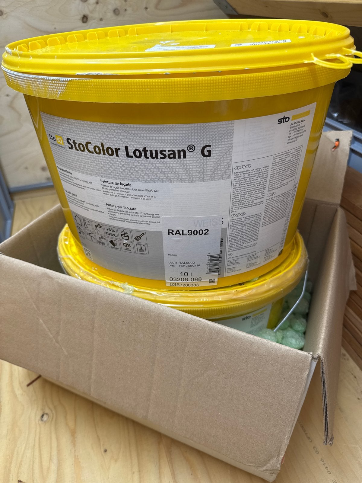 StoColor Lotusan G - Hoogwaardige gevelverf RAL9002, Ophalen, Wit, Nieuw, Verf
