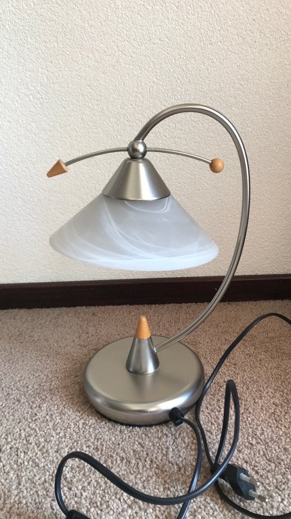 Bureau lamp chroom-rvs met glas, Ophalen, Gebruikt, Glas, Minder dan 50 cm