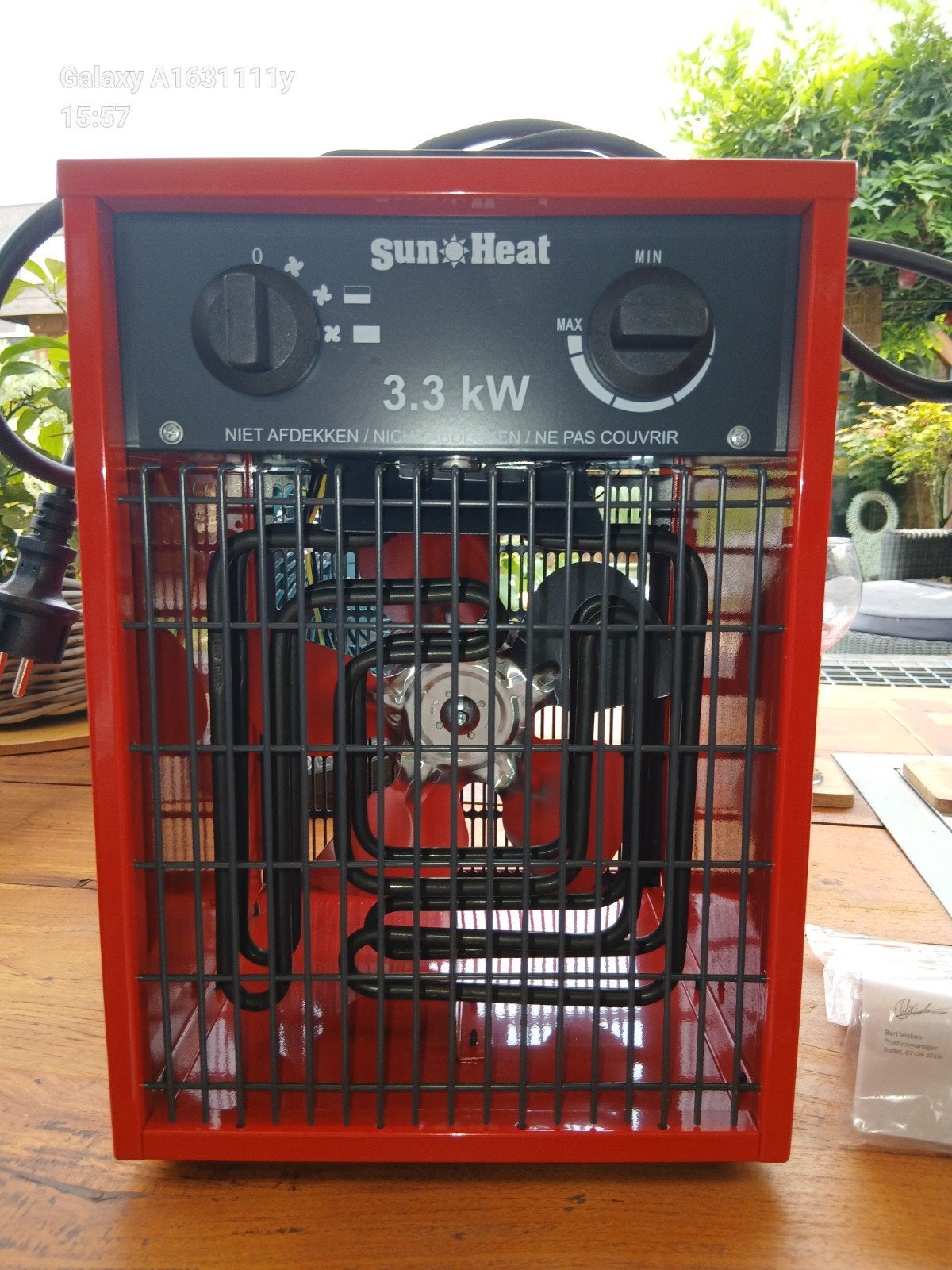 Sunheat 3,3 kw heater, Ophalen, Zo goed als nieuw, Elektroden