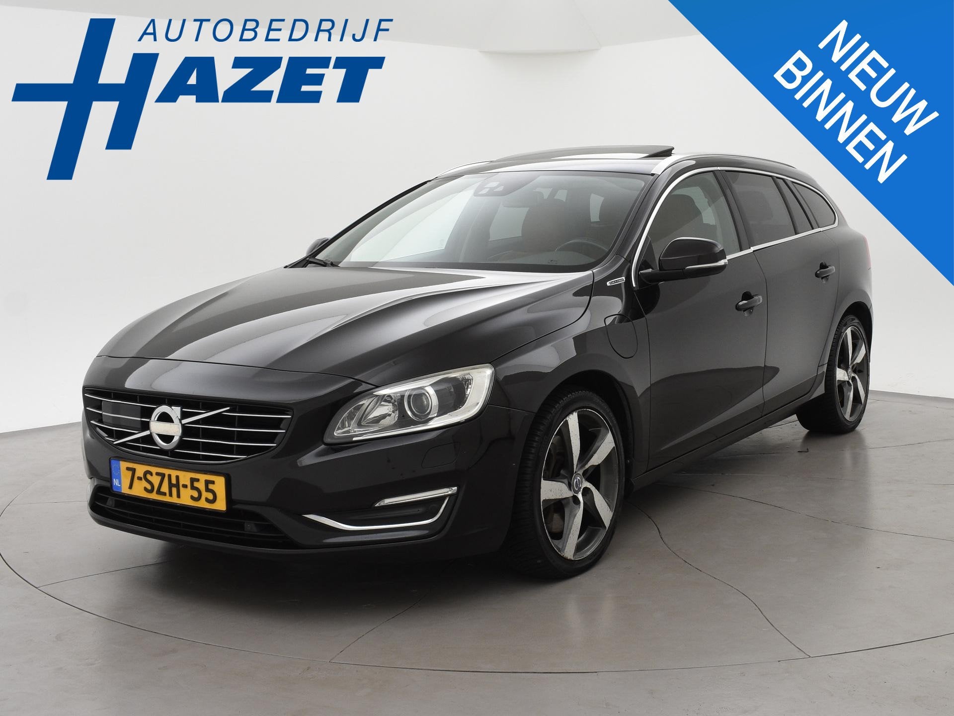 Volvo V60 2.4 D6 AWD PLUG-IN AMBER BLACK + COGNAC LEDER | AD, Auto's, Automaat, Zwart, Vierwielaandrijving, 212 €/maand
