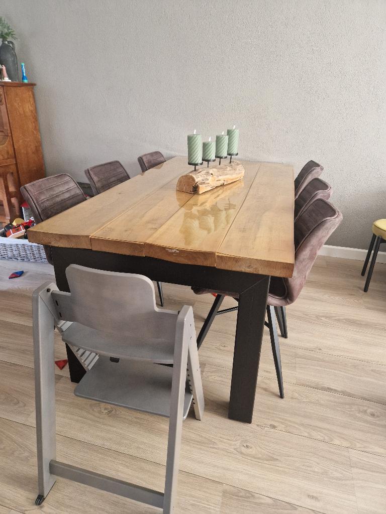 Eettafel, Huis en Inrichting, Tafels | Eettafels, Ophalen, Gebruikt, 100 tot 150 cm, 200 cm of meer
