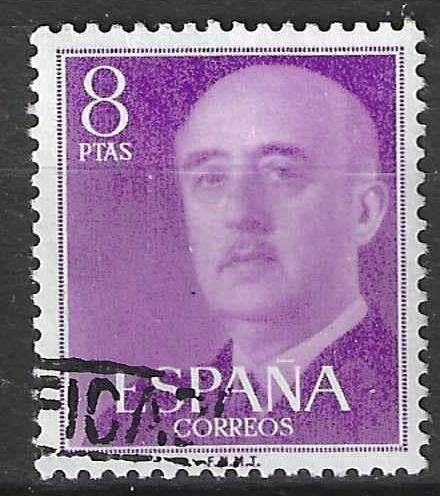 Spanje 1955-1958 - Yvert 868A - Generaal Frano - 8 p. (ST), Postzegels en Munten, Verzenden, Gestempeld
