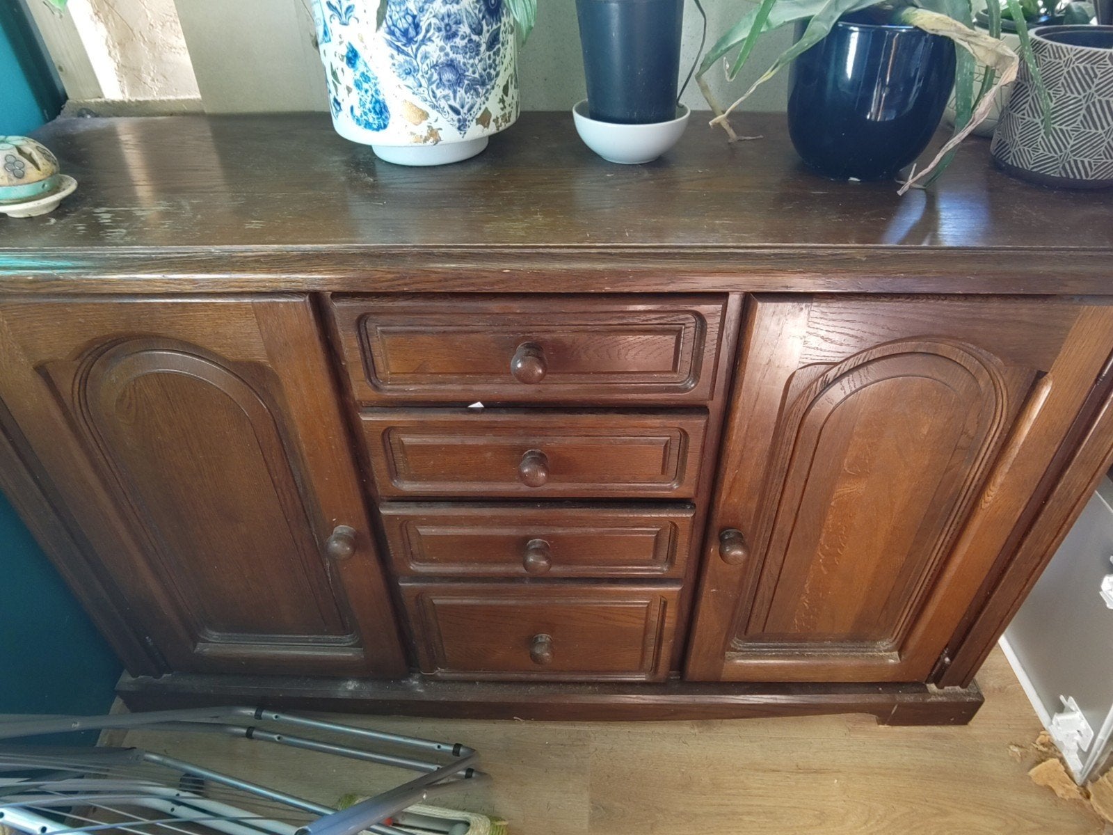 Houten dressoir, Huis en Inrichting, Kasten | Dressoirs, Ophalen, Gebruikt, 25 tot 50 cm, Met deur(en)